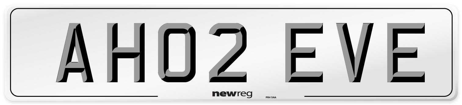 AH02 EVE Number Plate from New Reg